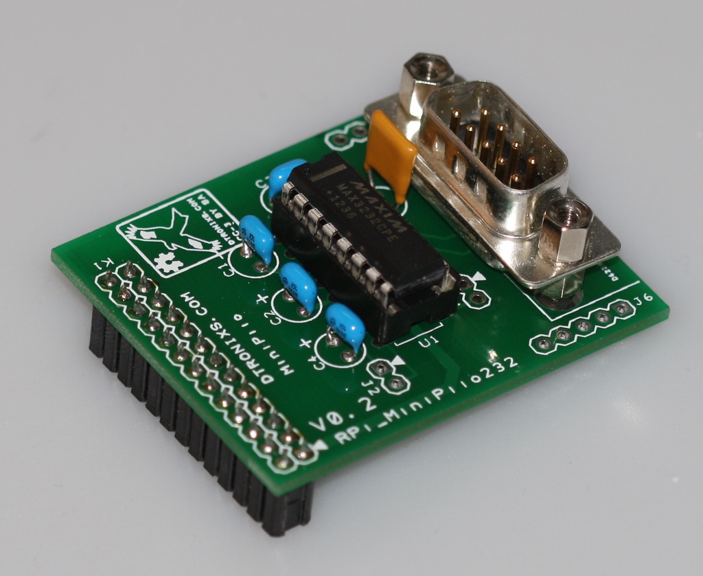 MiniPiio RS232 udvidelse til Raspberry Pi (MED LODRET DSUB9 STIK)