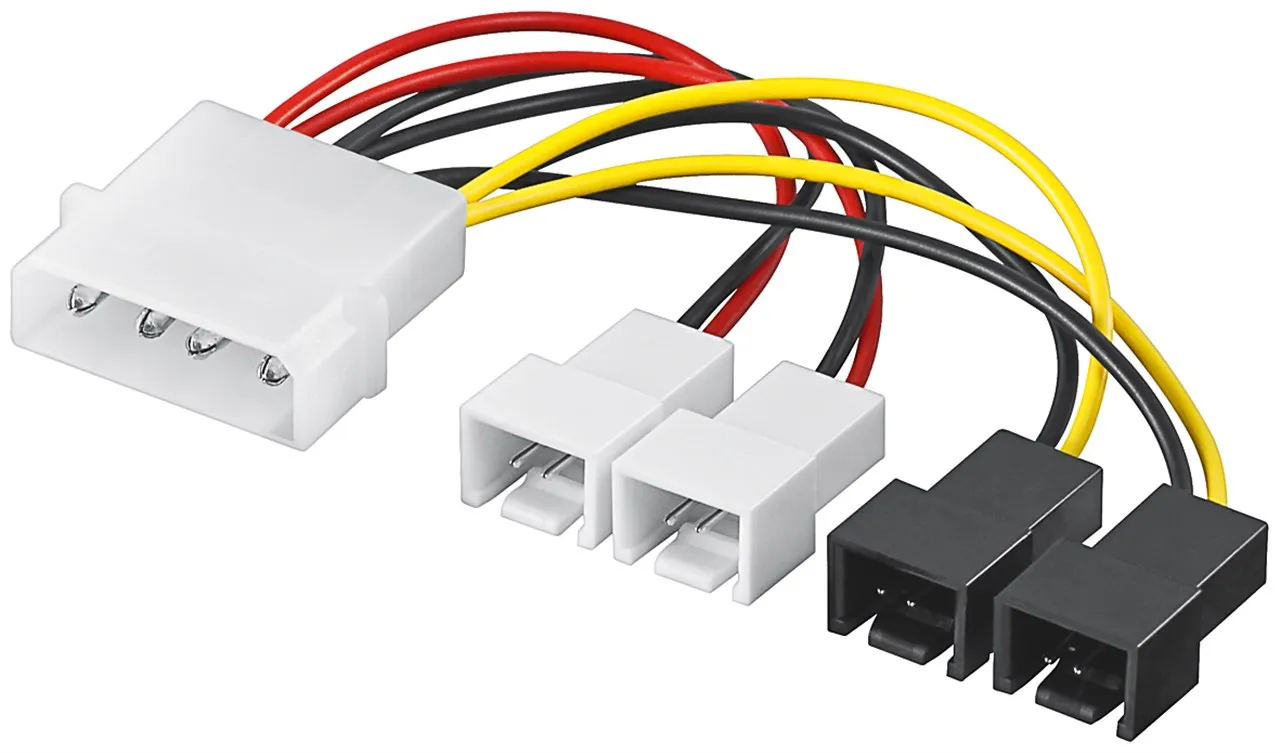 Fan adapterkabel, 2x12V + 2x5V