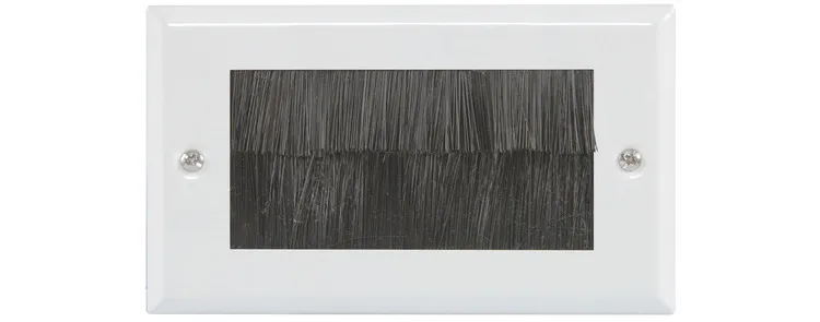Brush wallplate double - white