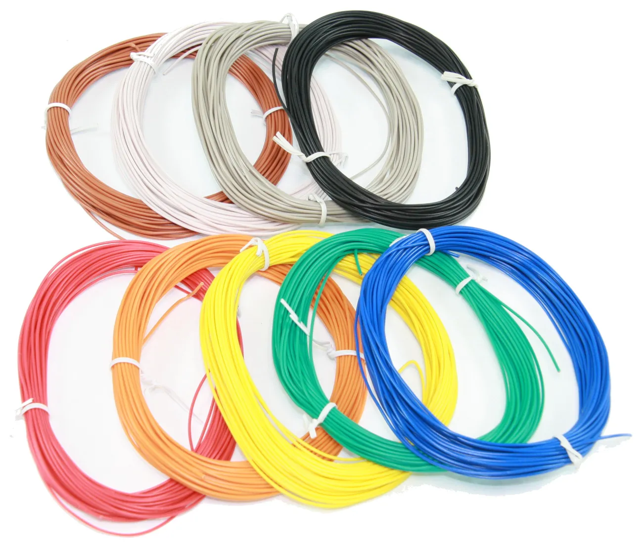 Lednings-sortiment, 9 farver, 90m, 0,14mm2, blød