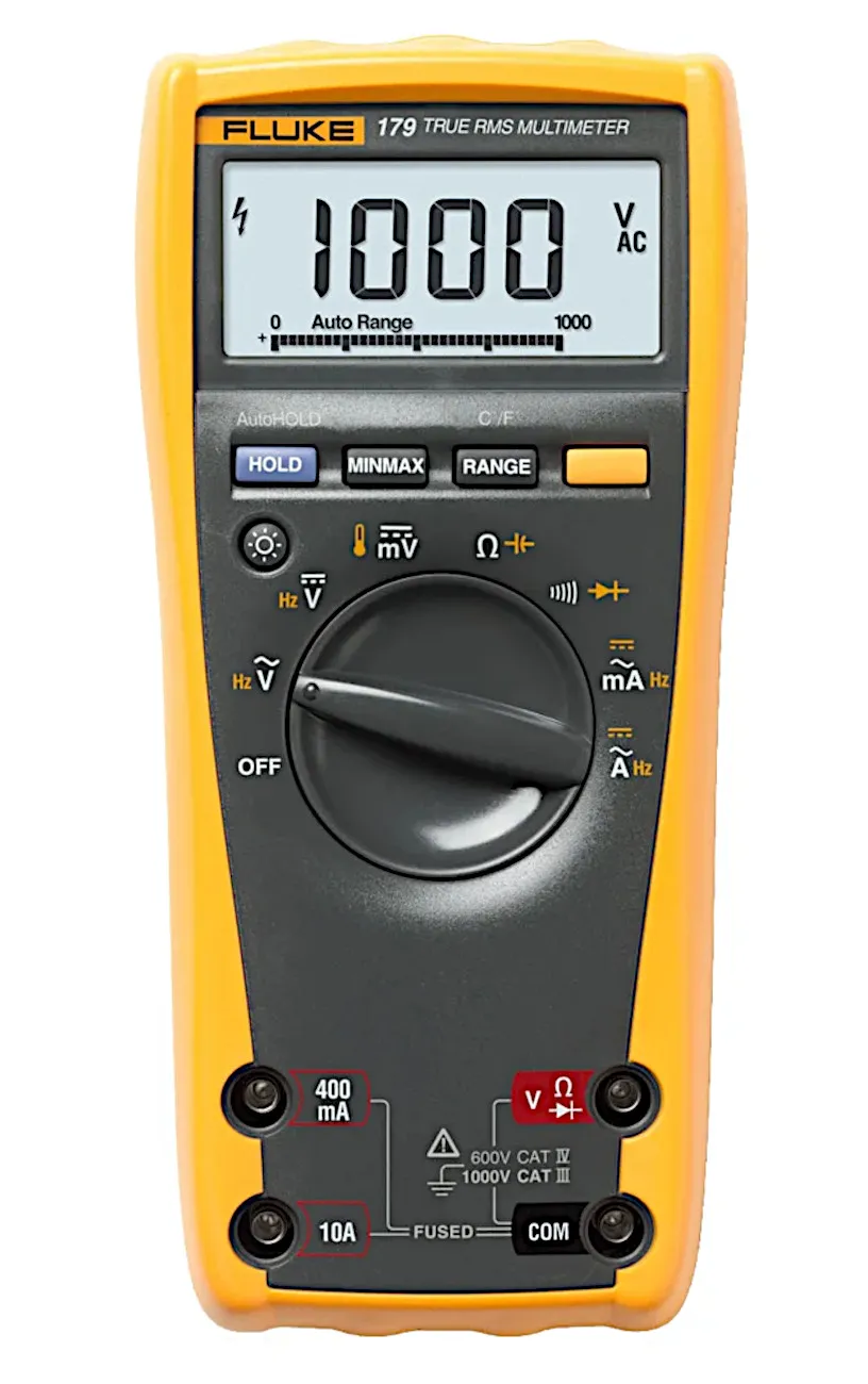 Fluke 179 Digitalt multimeter(Temperaturmåling+baggrundsbelysning)TRMS AC 1000 VAC