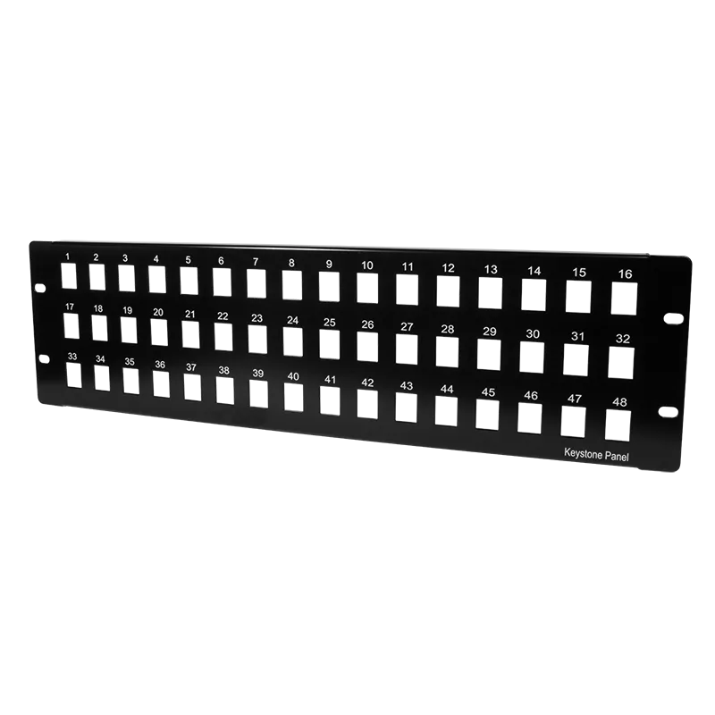 Keystone Panel for 48 Keystone Jacks / Coupler, black