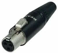 Mini XLR 3-pol-stik hun REAN(NEUTRIK) Sort