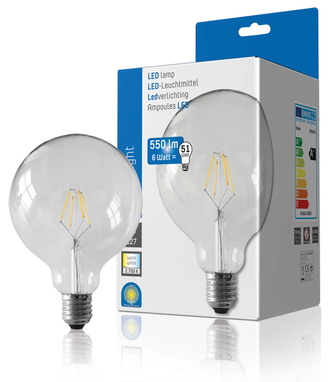 LED Filament G125 620Lm