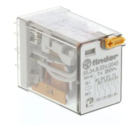Ind. Relay 4PDT 7A 24VAC 190R F5534-24AC