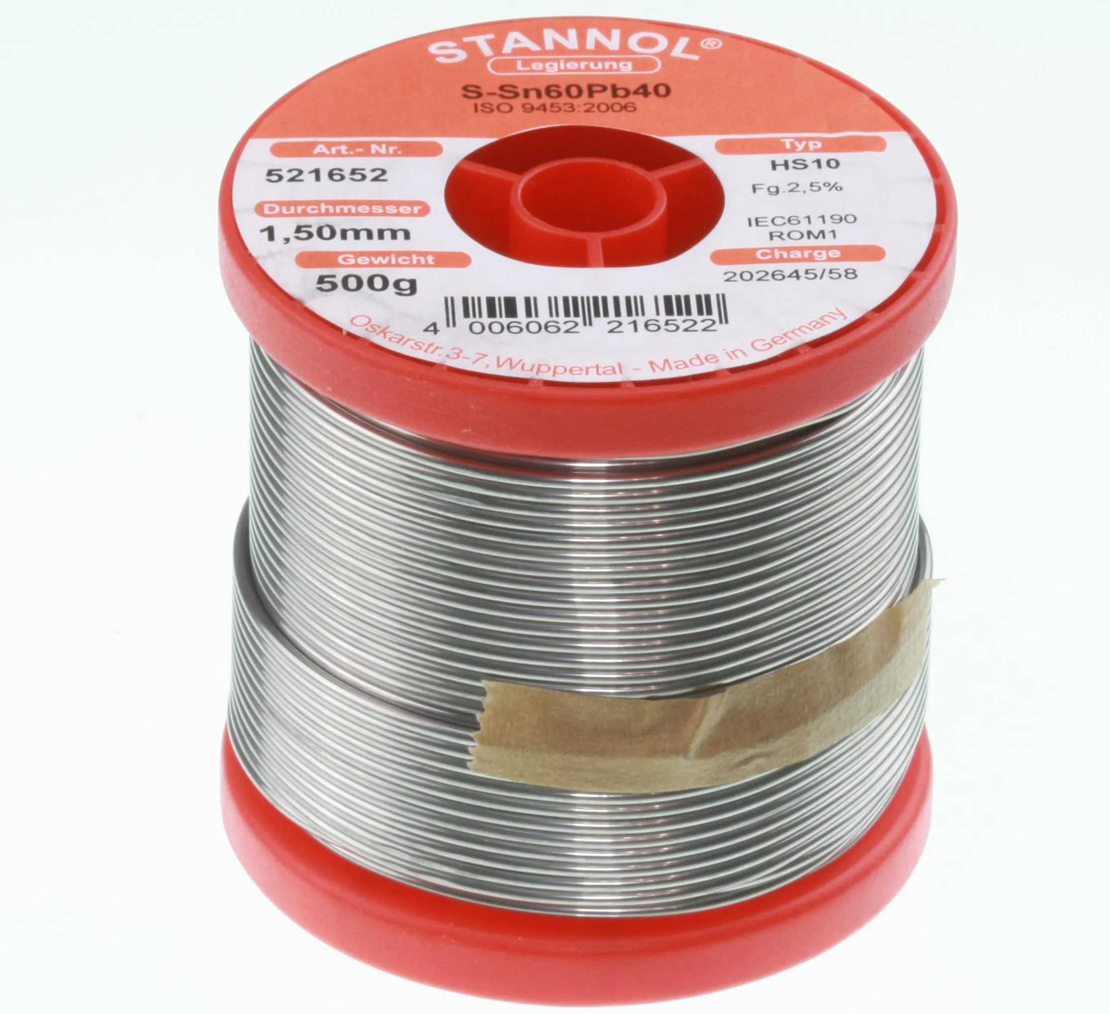 Loddetin Sn60/Pb40 500 g, HS10, 1,5mm
