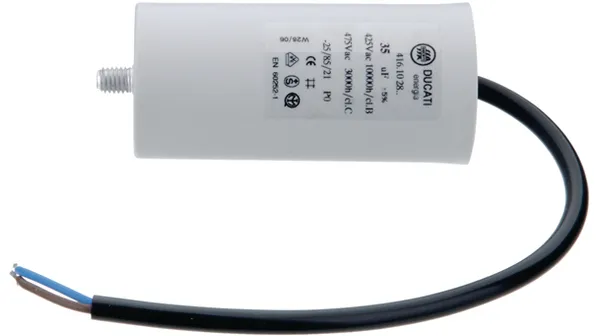 Motor capacitor 2 µF 425VAC Ø=28x55mm.