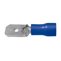 Fladstik 0,8 x 6.35 mm 50 Stk Blå i Plastikbox