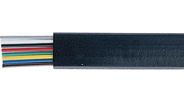 10-Leder Telefonkabel, flad, sort