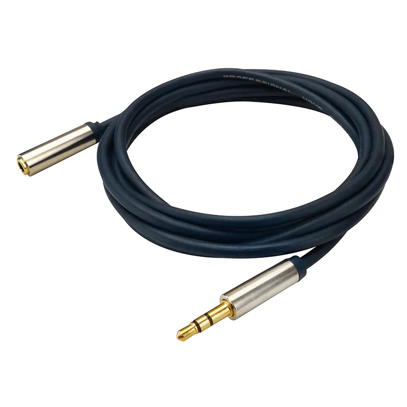Minijack 3,5mm adapterkabel, stereo, han > hun, 3m