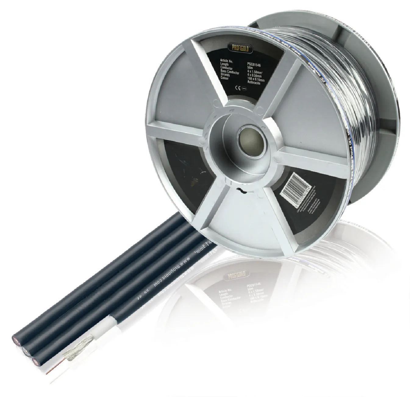 Højttalerkabel 4x1.50 mm² Sort