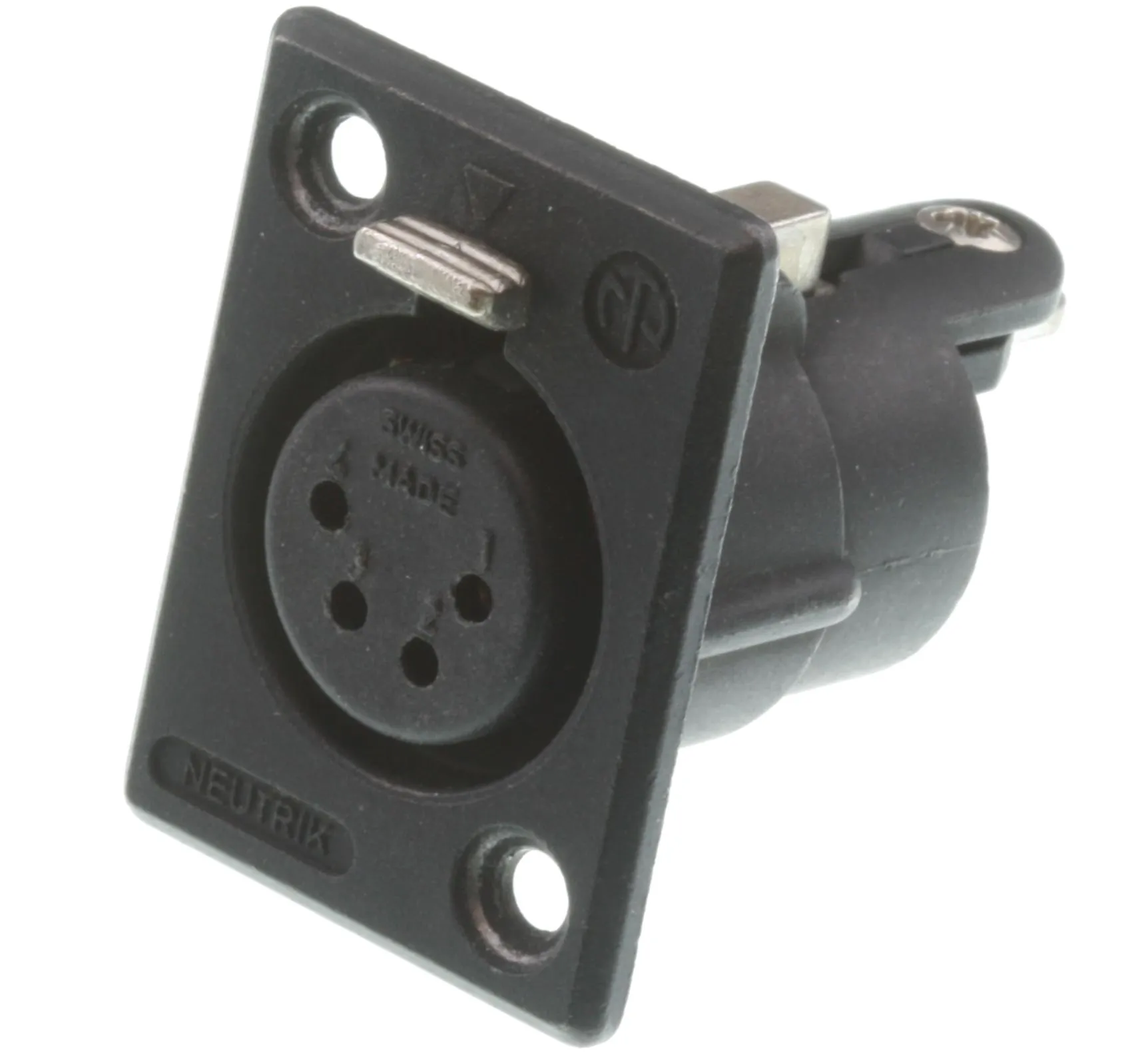 NEUTRIK 4 POL XLR CHASSIS HUN Sort