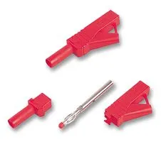 Sikkerhedsbanan stik 4mm stabelbar Rød