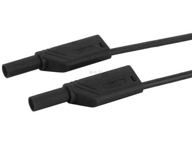 Safety test lead ø4mm black 100cm CAT II