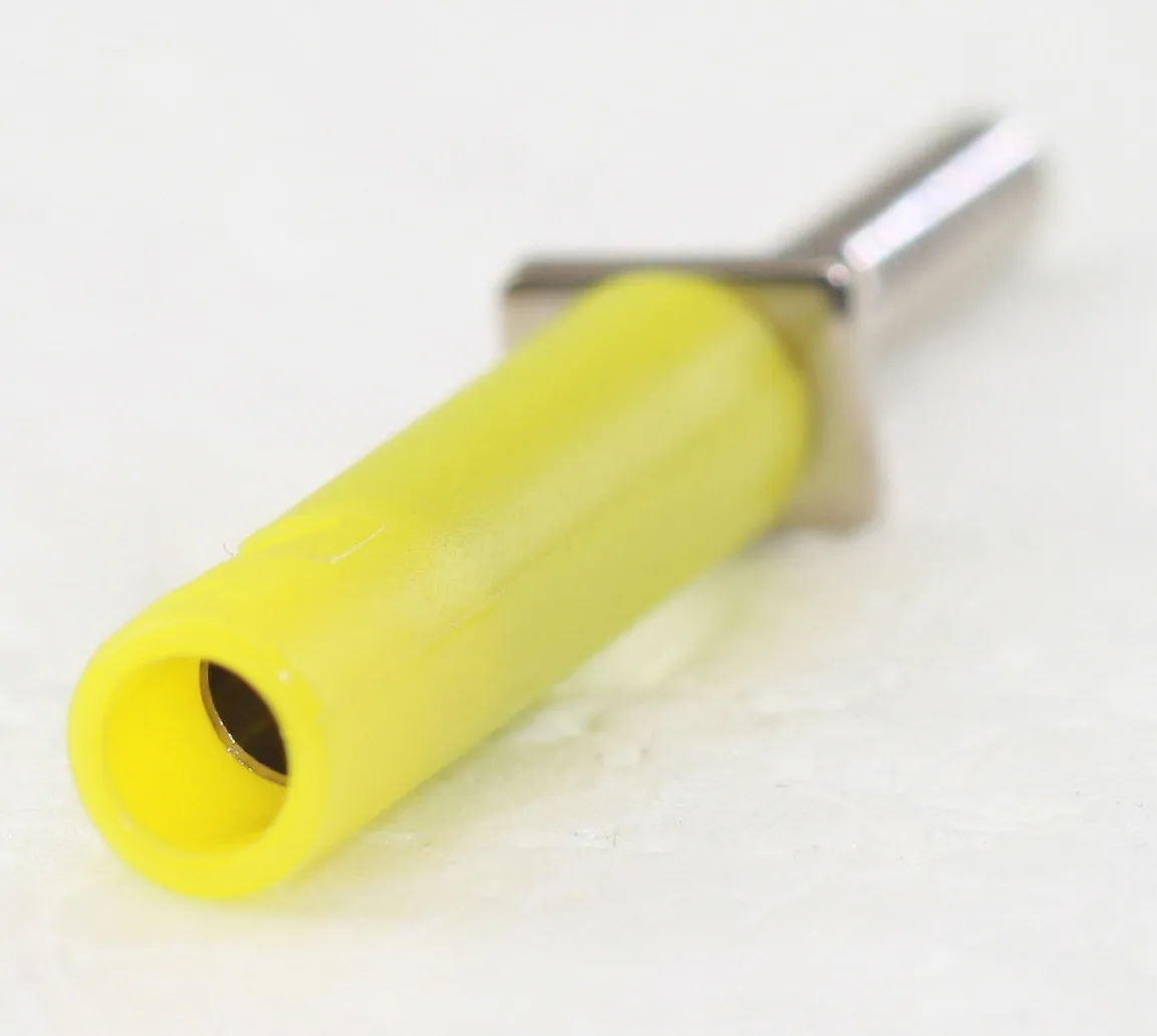 4 mm Screw-clamping Adapter 1000 V, CAT II / 25 A Gul