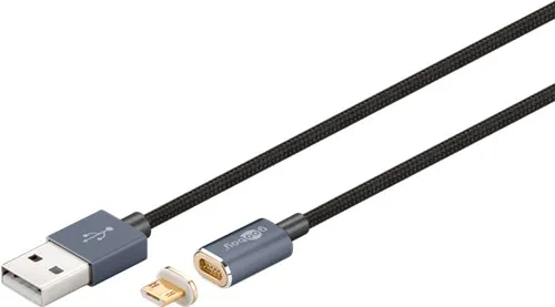 Magnetisk Micro USB-kabel opladning og synkronisering kabel med magnetisk stik til Android-enheder (sort)