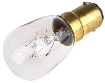 Ba15d lampe, 230V 15W 22x54mm.