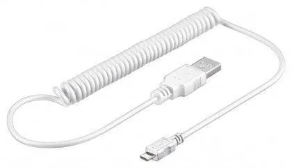 USB A han - USB MICRO-B han 1m. SPIRAL