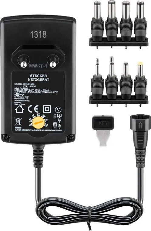 Universal Strømforsyning, 27W, 3-12V, 2250mA
