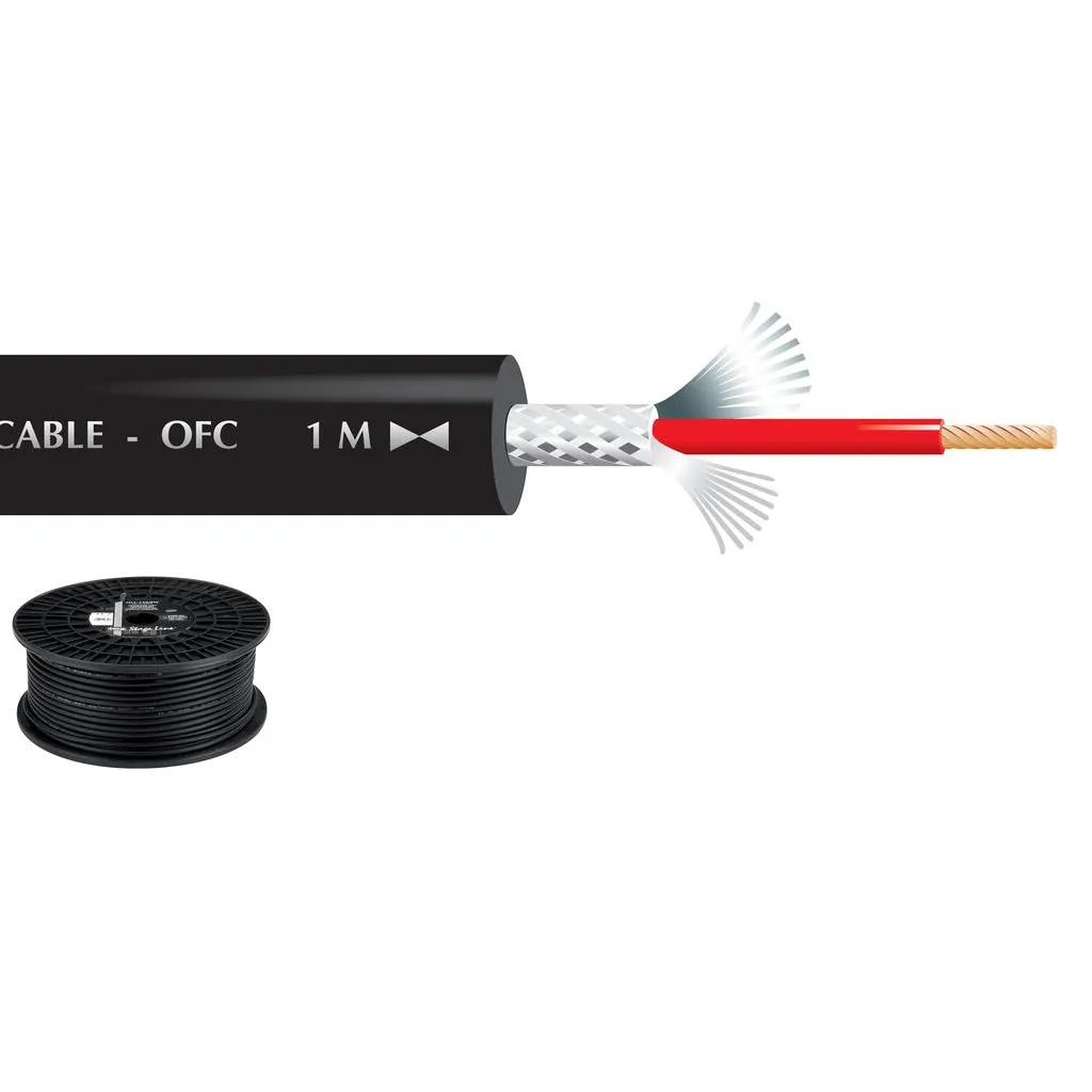 Mikrofonkabel, 1+1/ 0,7mm2, Ø6,8mm, sort