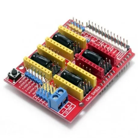 Expansion shield med sokkel for 4 step motor drivere af A4988 typen.