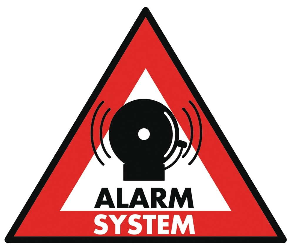 Alarm System skilt, selvklæbende, 5 stk.
