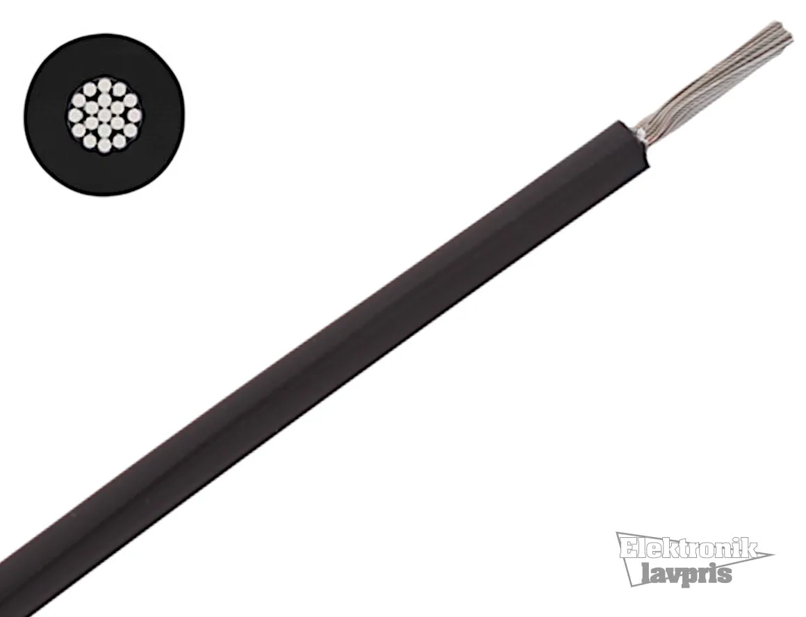 Silikonekabel, 1.50 mm², SIF, sort