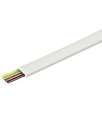 4-Leder Telefonkabel, flad, hvid Cu