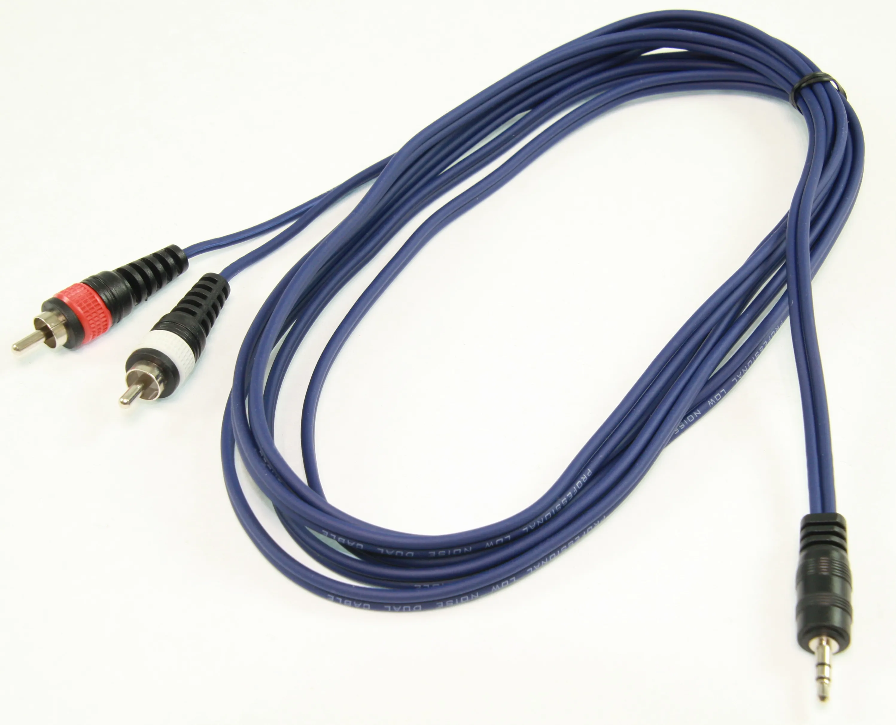 Stereo mini jack > 2 x Phono han L/R, 3 m. SORTE STIK
