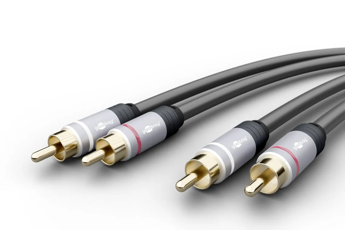 Lydkabel, hi-fi, RCA/phono, han > han, 5 meter