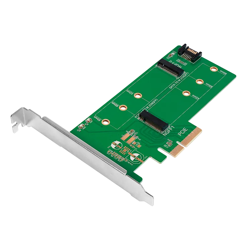Dual M.2 PCIe adapter for SATA and PCIe SATA SSD