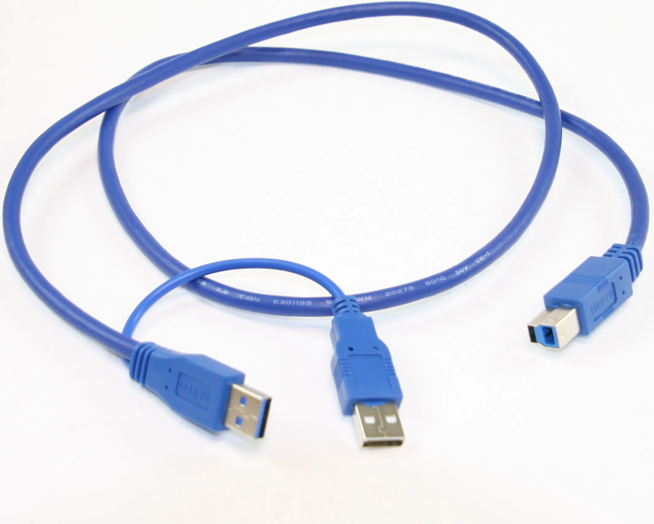 USB 3.0 kabel, med Y-power, 1,1m