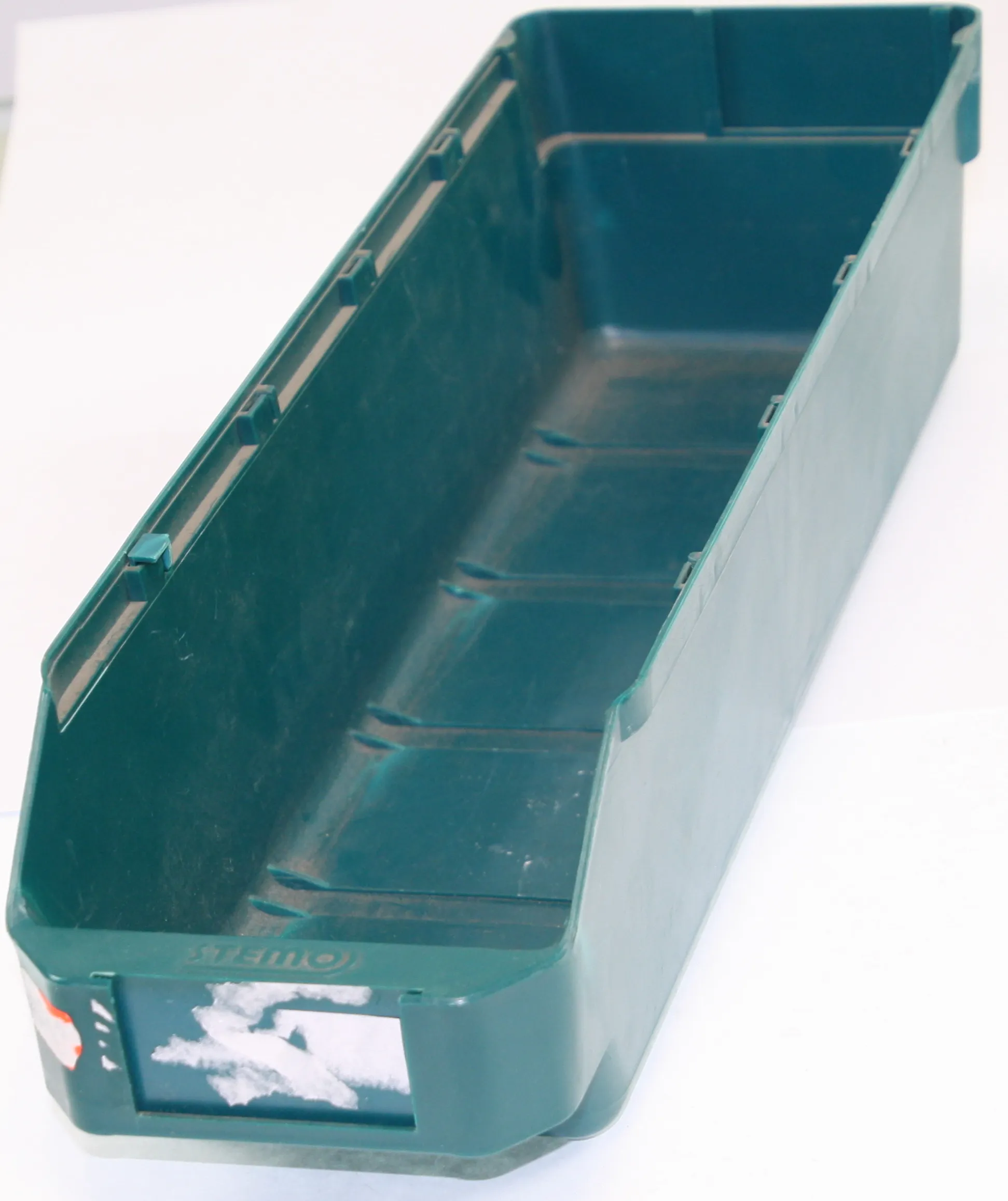 Lagerkasse, stabelbar, 400 x 115 x 90 mm, GRÅ