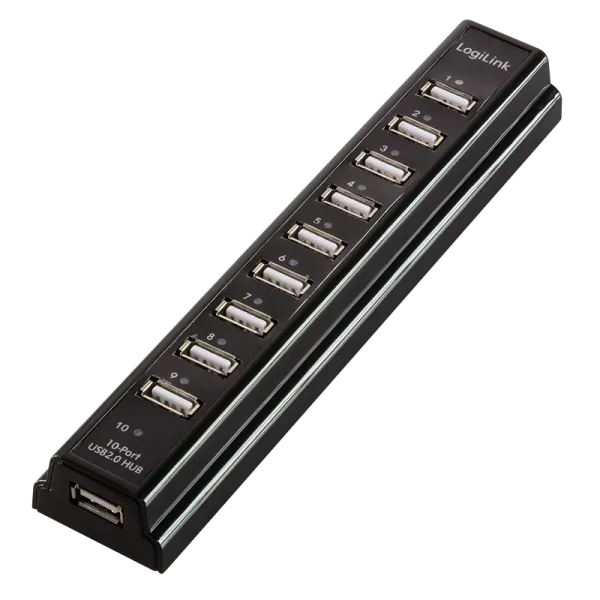 USB 2.0 hub 10-port with power supply