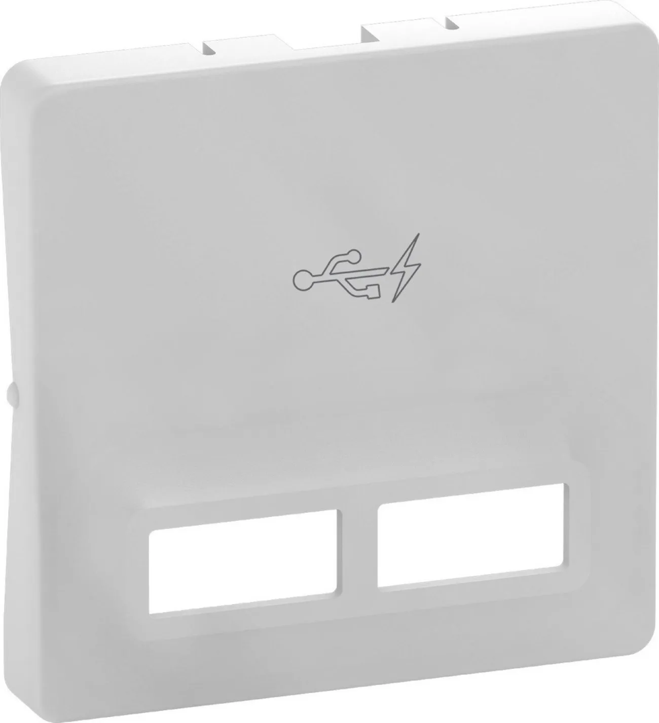 Afdækning FUGA dobbelt, 5V, USB-lader, lysegrå