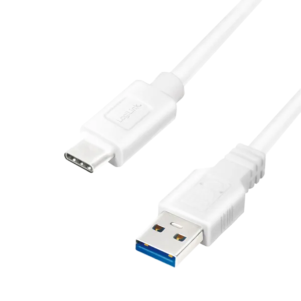 USB-C, 3.2 til USB-A han, 0.5m, hvid
