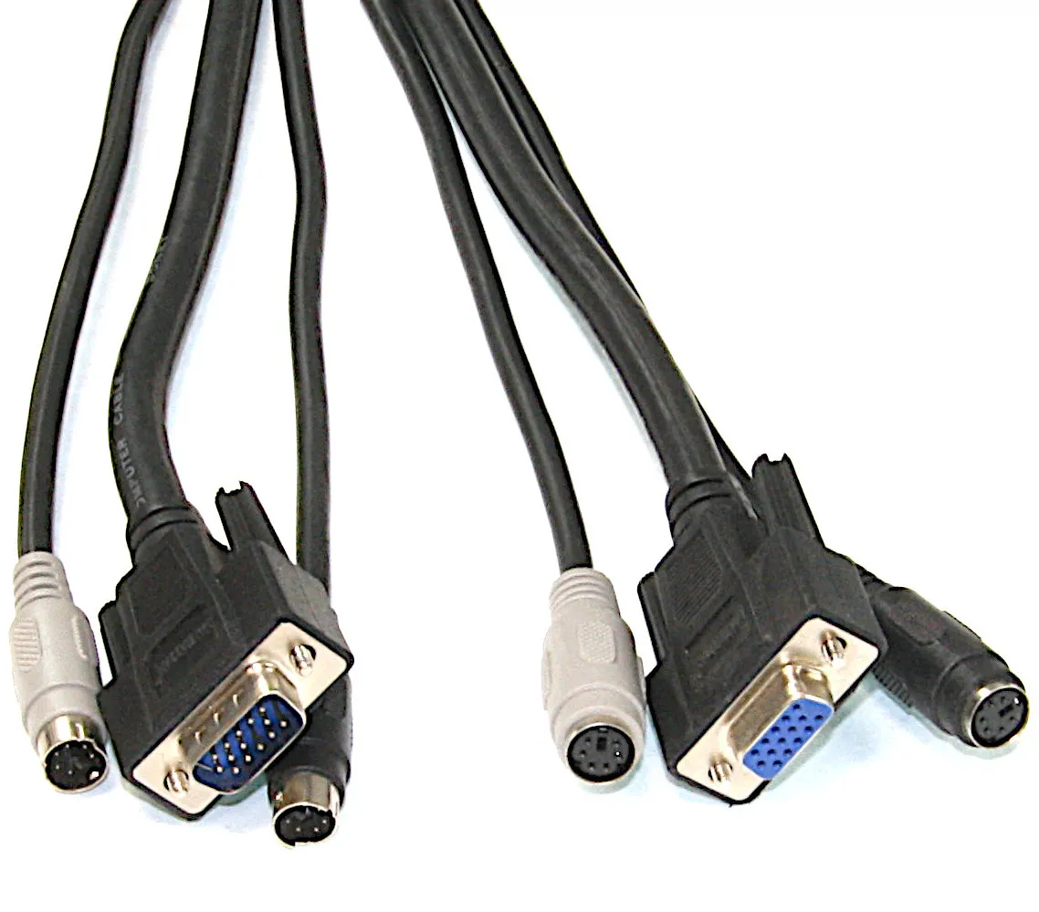 VGA + 2 x PS/2 forlænger, 20 Meter