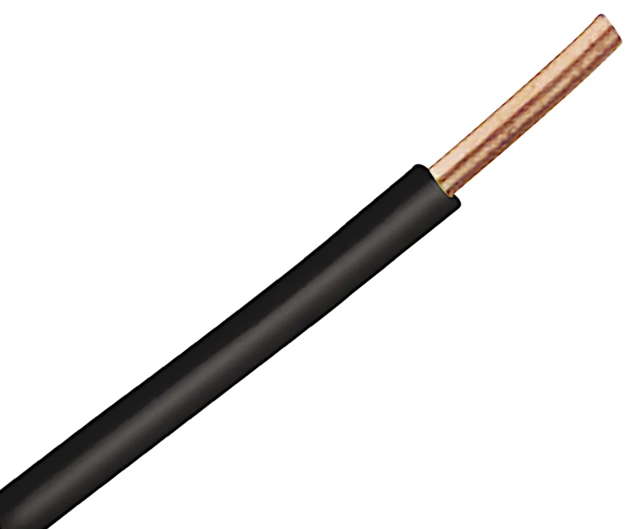 Wire H07V-U 1,5mm², Solid, (Hård), sort