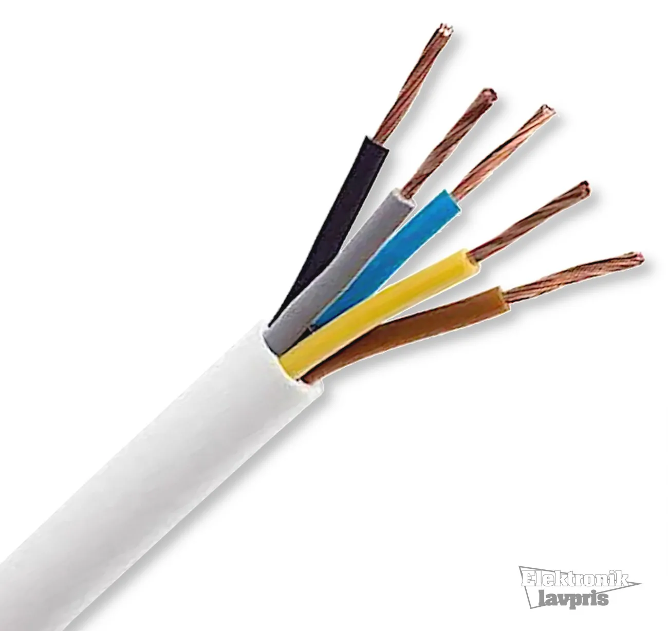 Netledning, 5x1,50mm², hvid
