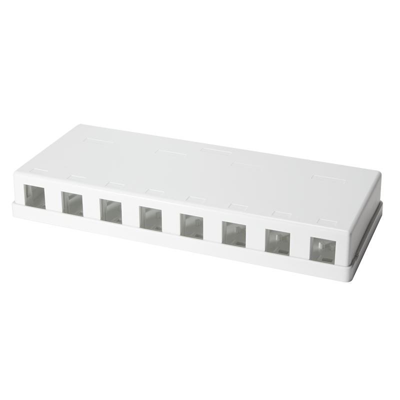 Keystone Surface Mount Box 8 port UTP, white, blank 