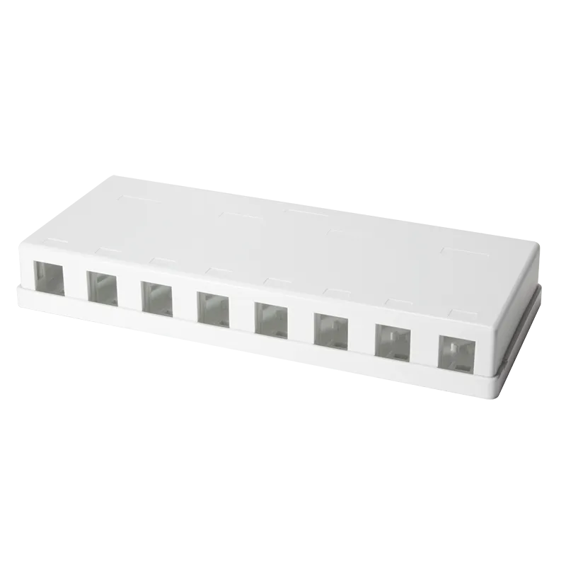 Keystone Surface Mount Box 8 port UTP, white, blank