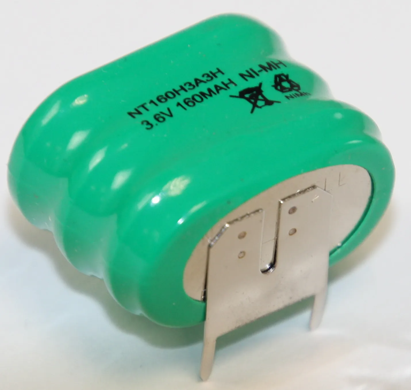 3,6V 160mAh 18x25x17mm. med 3 printben