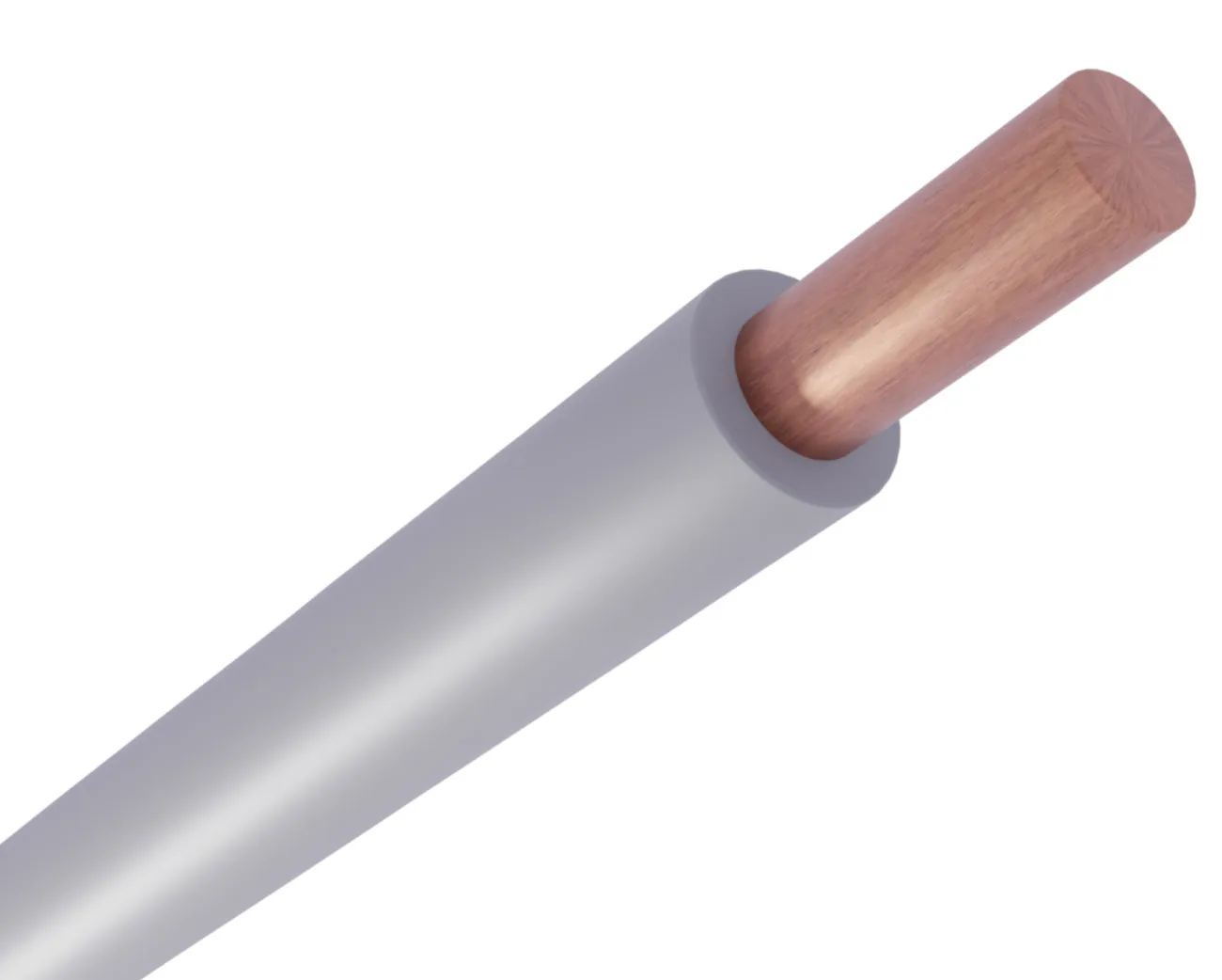 Wire H07V-U 1,5mm², Grå solid (Hård)