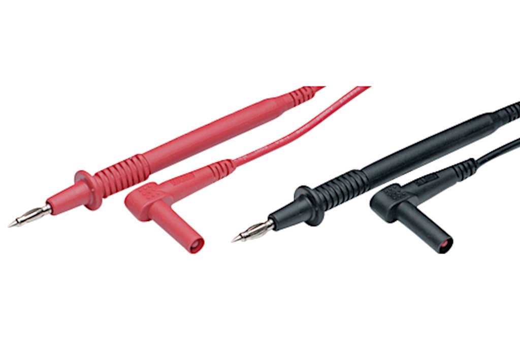 Testledning til multimeter, 4mm Bananstik, rød/sort