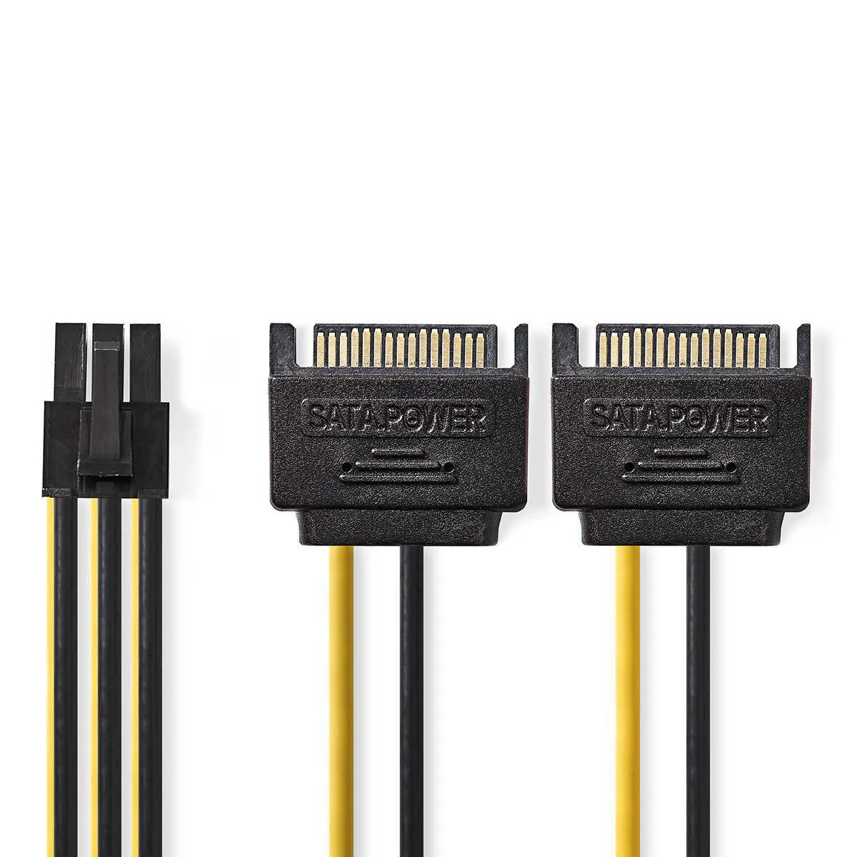 Splitterkabel, PCI Express hun > 2x SATA 15-pin han, 0.15m