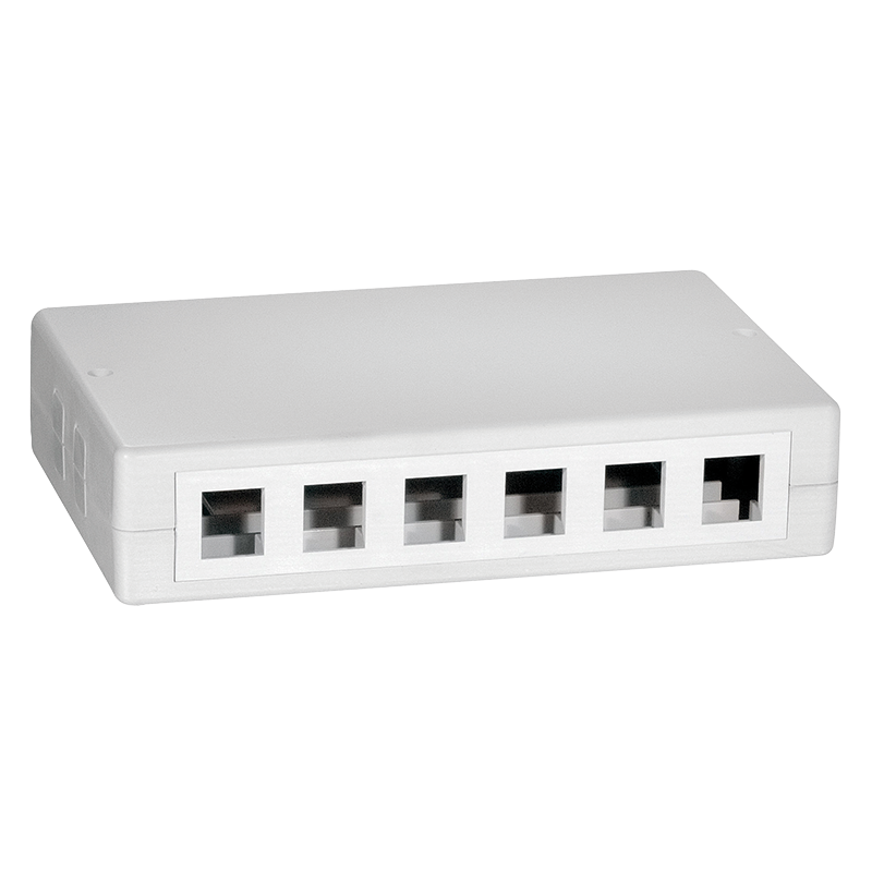 Keystone Surface Mounted Box 6 port UTP, white LogiLink®