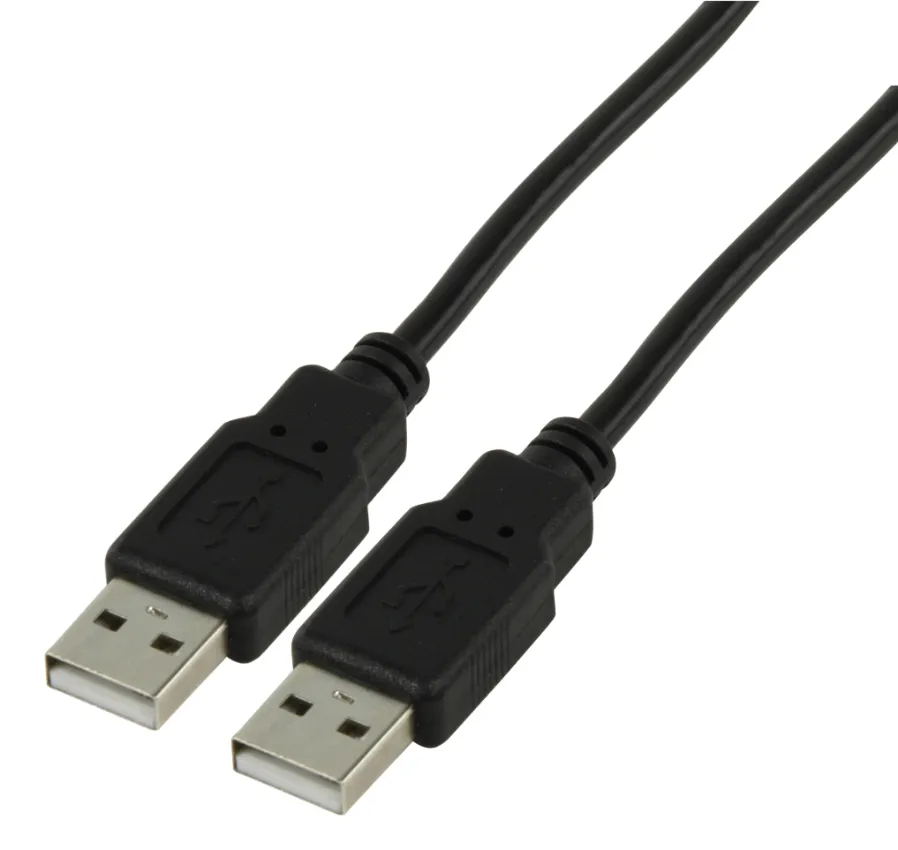 USB 2.0 kabel, standard, A til A, 1,8 meter, SORT