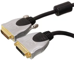 HQ DVI-D forlænger, 5 m., han/hun, dual link, forgyldt