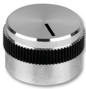 Aluminiumsknap for 6mm aksel, Ø20x15mm, ALU, MED indikatorstreg
