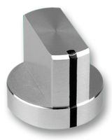 Aluminiumsknap for 6mm aksel, Ø20,5x17,3mm, ALU, MED indikatorstreg